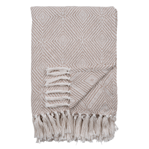 Plaid, cotton in raw white/beige 130 x 160 cm.