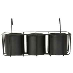 Balcony flower box with 3 plant pots