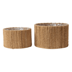 Planteringskorg i jute, diameter 20 cm.