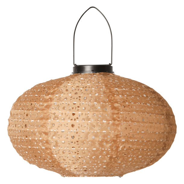 Solcelle lanterne, oval, terracotta
