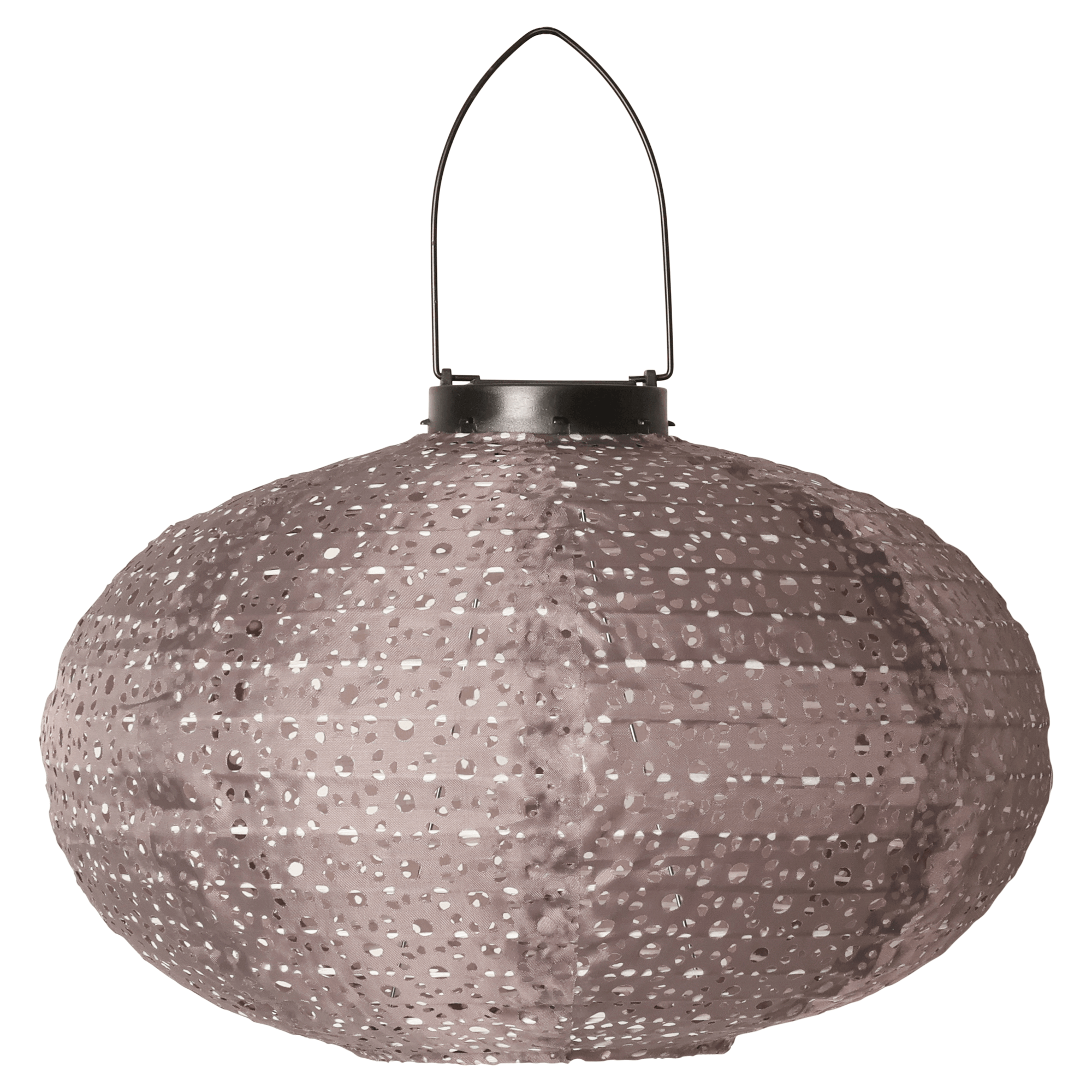 Billede af Solcelle lanterne, oval, mørk grå
