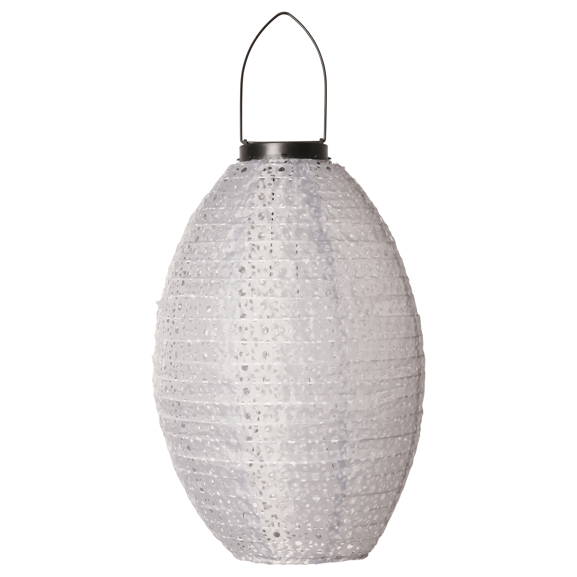 Billede af Solcelle lanterne, høj oval, lys grå