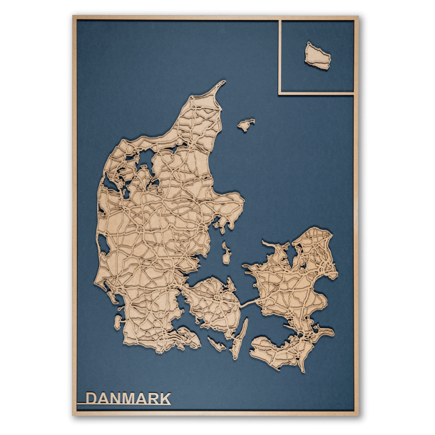 60 x 84 cm. Bl Danmarks kort