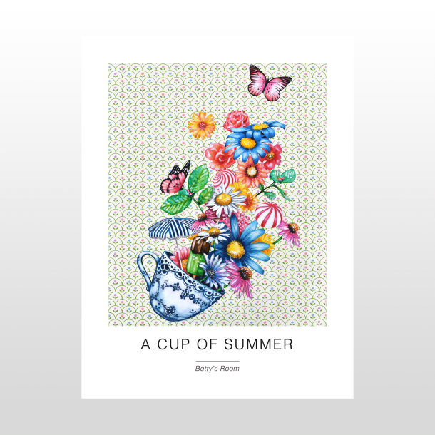 Kunstplakat  "A cup of summer" 30 x 40 cm.