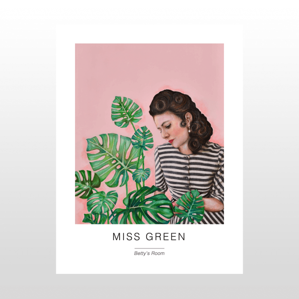 Kunstplakat  "Miss Green" 30 x 40 cm.