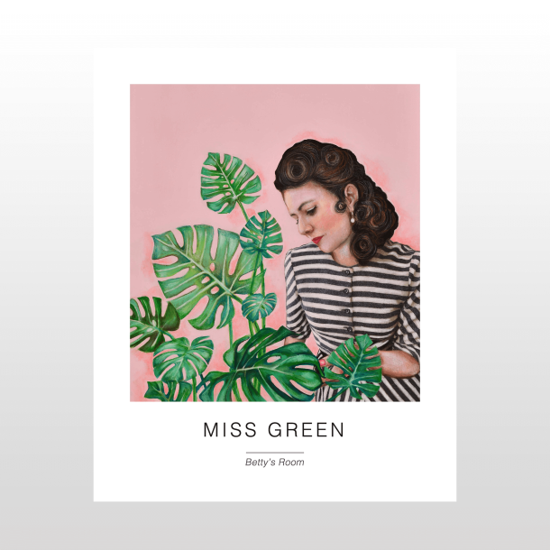 Kunstplakat  "Miss Green" 40 x 50 cm.