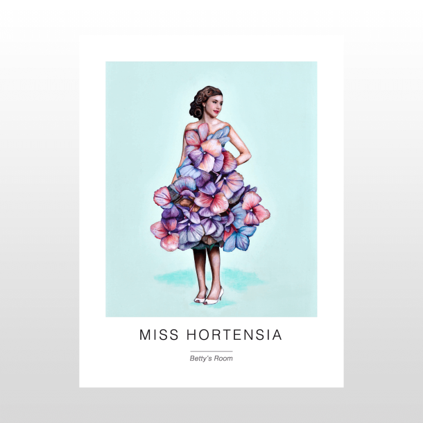 Kunstplakat  "Miss Hortensia" 30 x 40 cm.