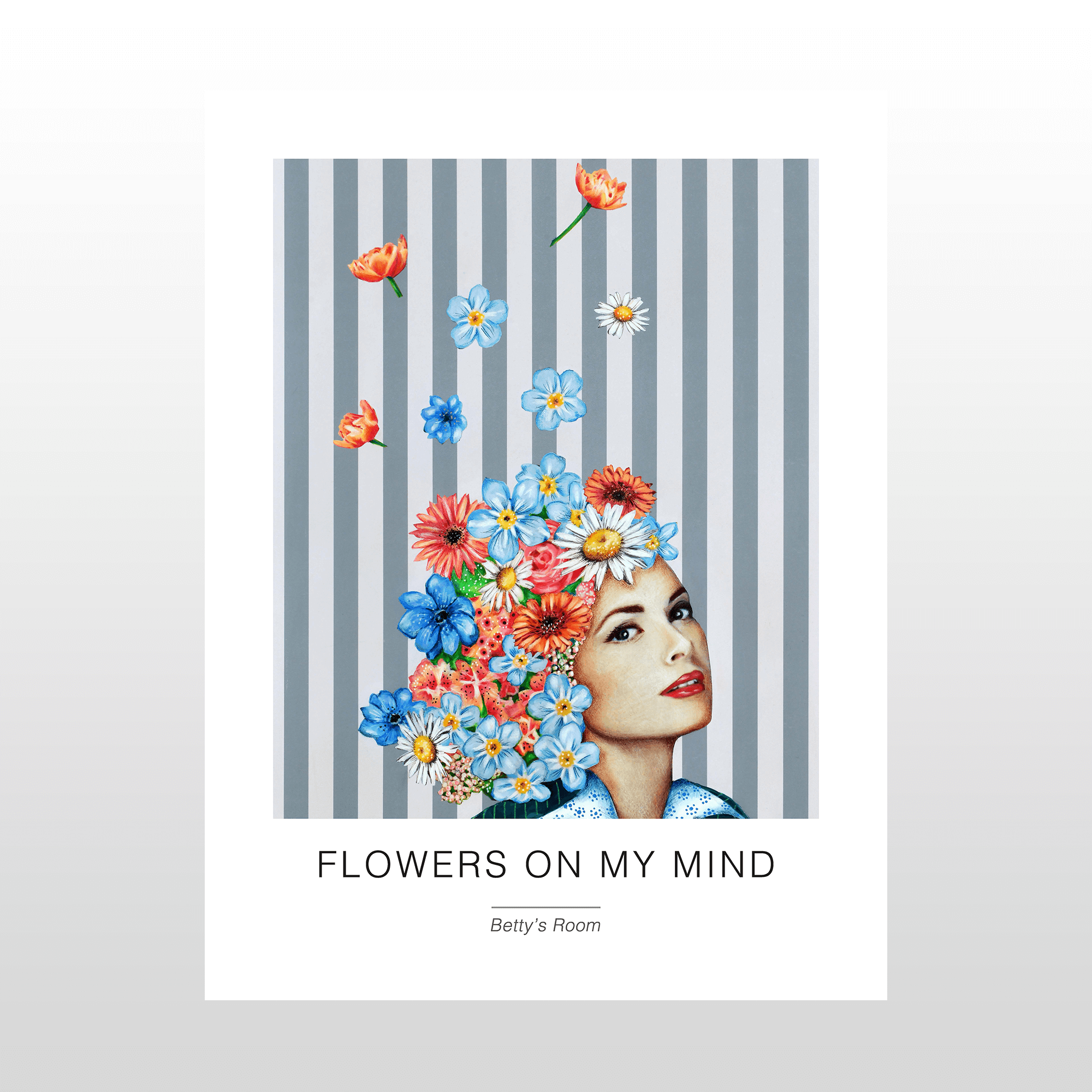 Se Kunstplakat "Flowers on my mind" 30 x 40 cm. hos Naga.dk