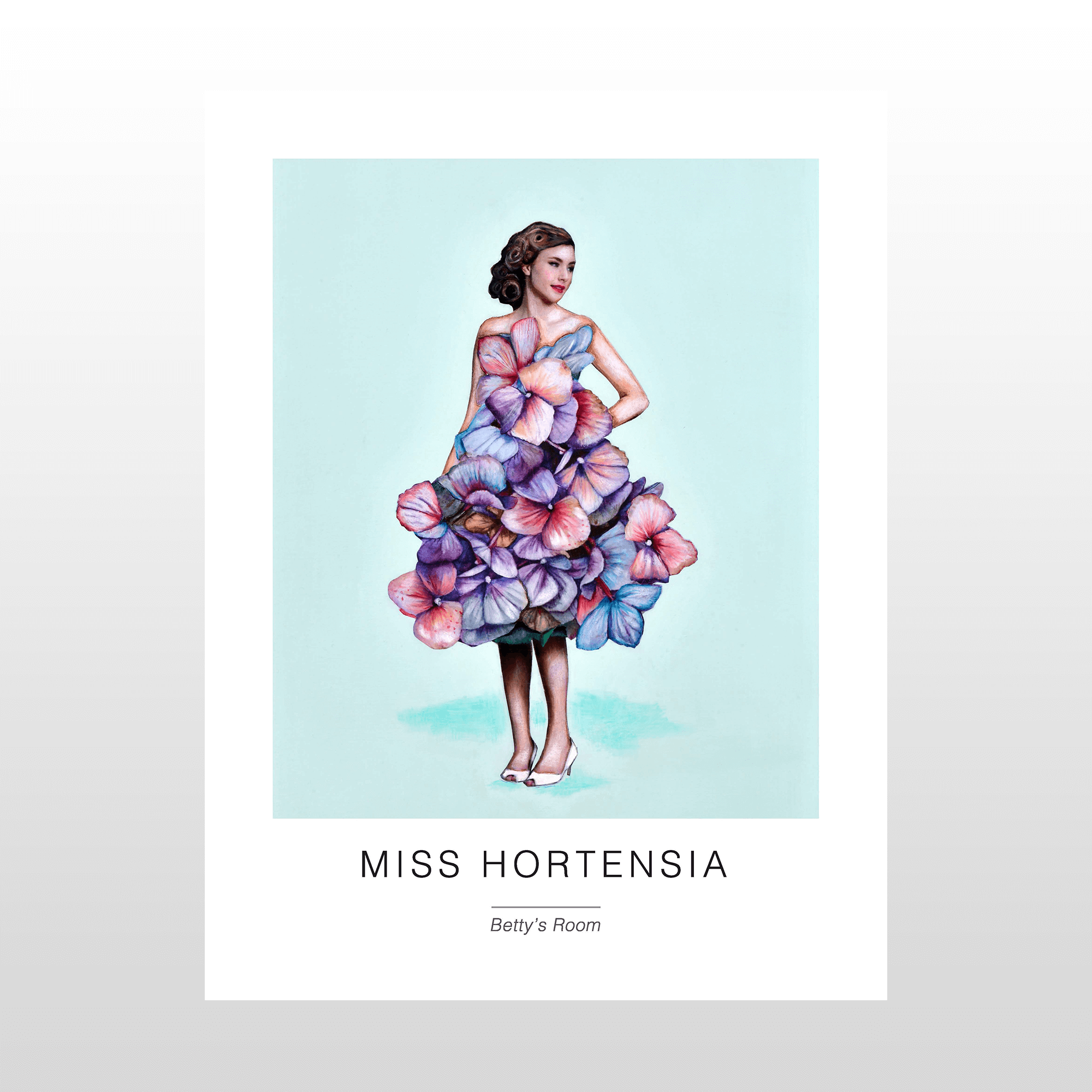 Se Kunstplakat "Miss Hortensia" 30 x 40 cm. hos Naga.dk
