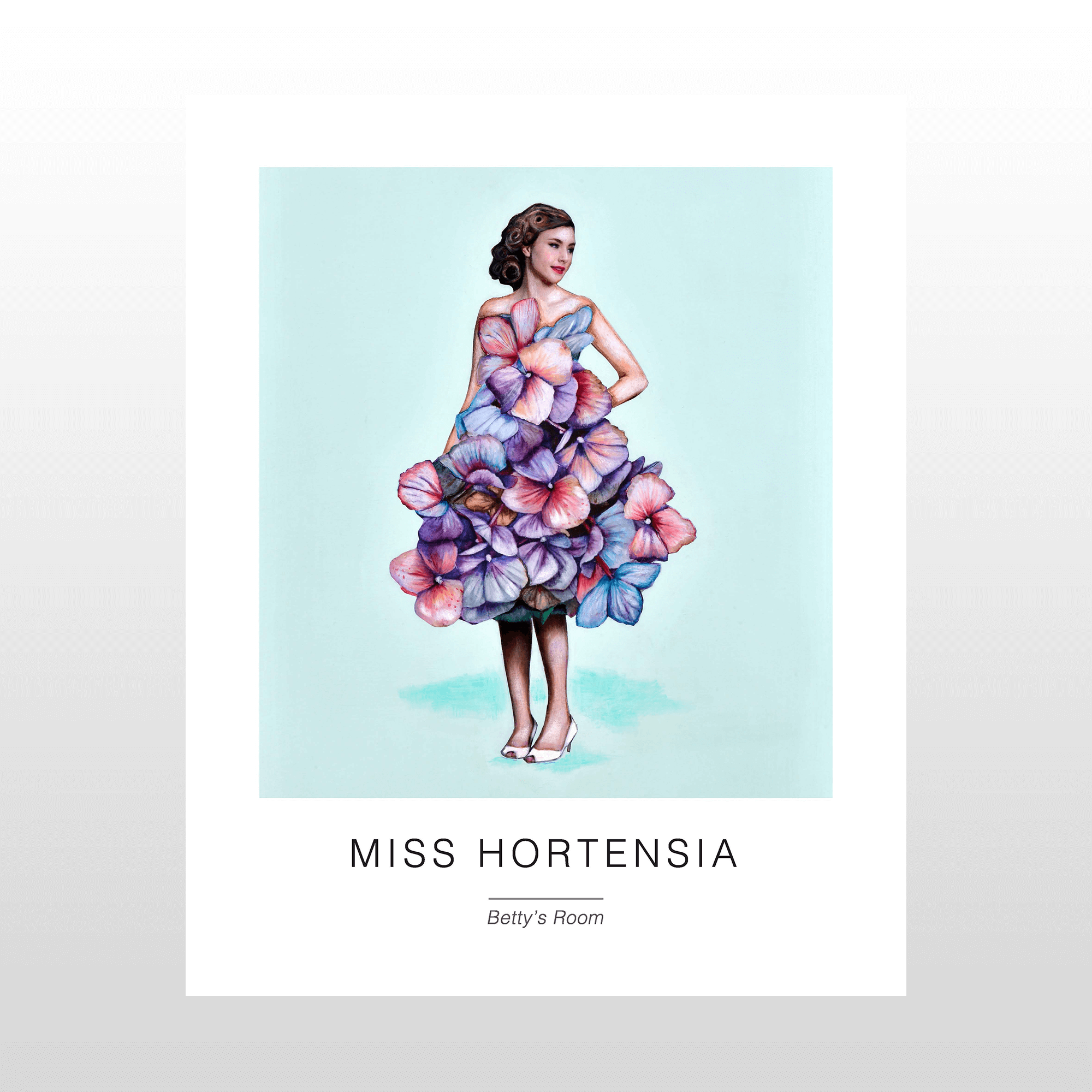 Se Kunstplakat "Miss Hortensia" 40 x 50 cm. hos Naga.dk