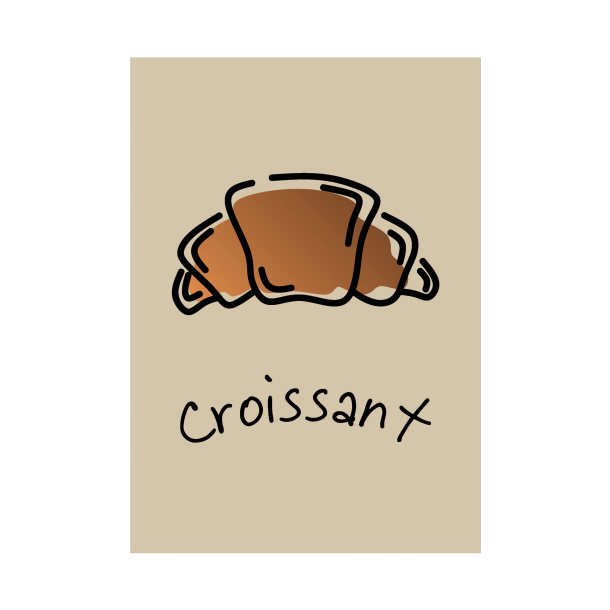 Plakat "Croissant" Beige. A4