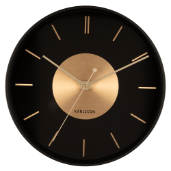 Wanduhr, Schwarzes Messing,  35 cm.