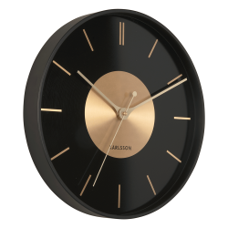 Wanduhr, Schwarzes Messing,  35 cm.