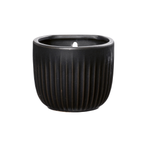Wall plant pot, small, matte black ceramic