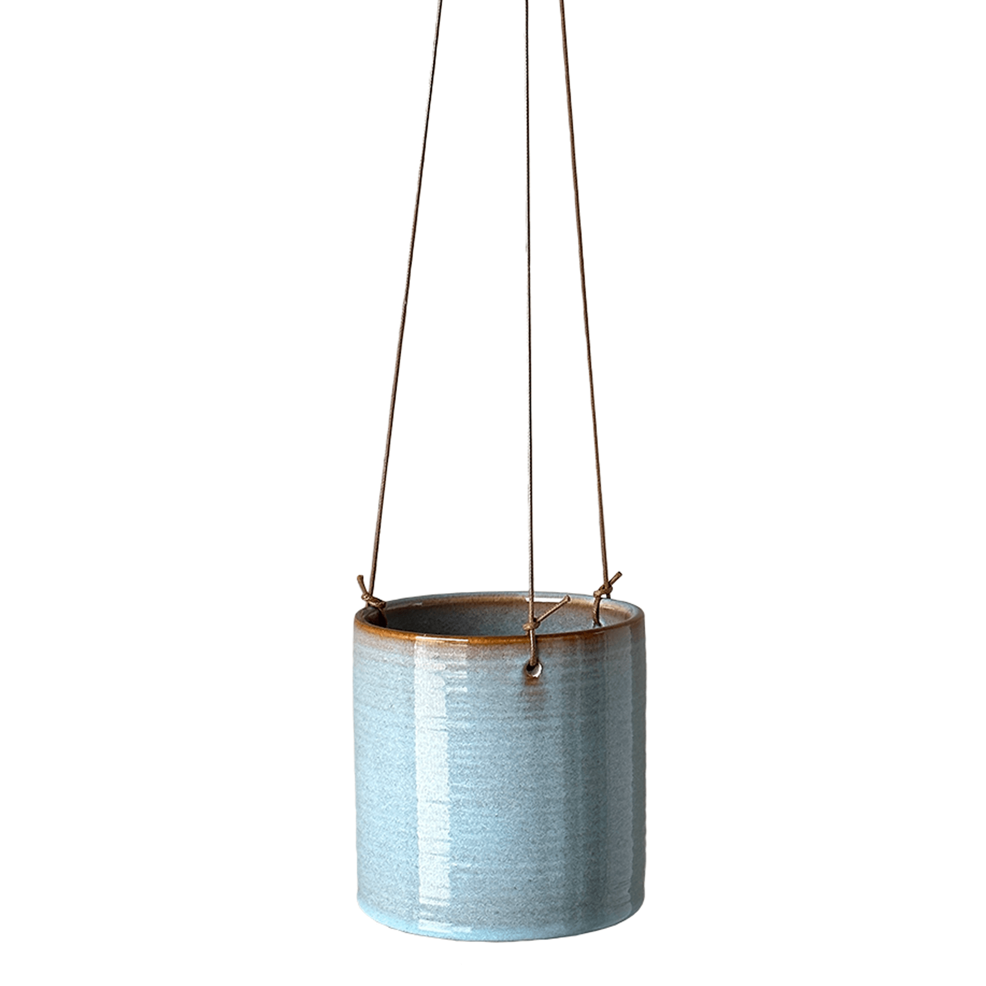 Billede af Hænge urtepotte, cylinderformet, lyseblå, glaseret keramik
