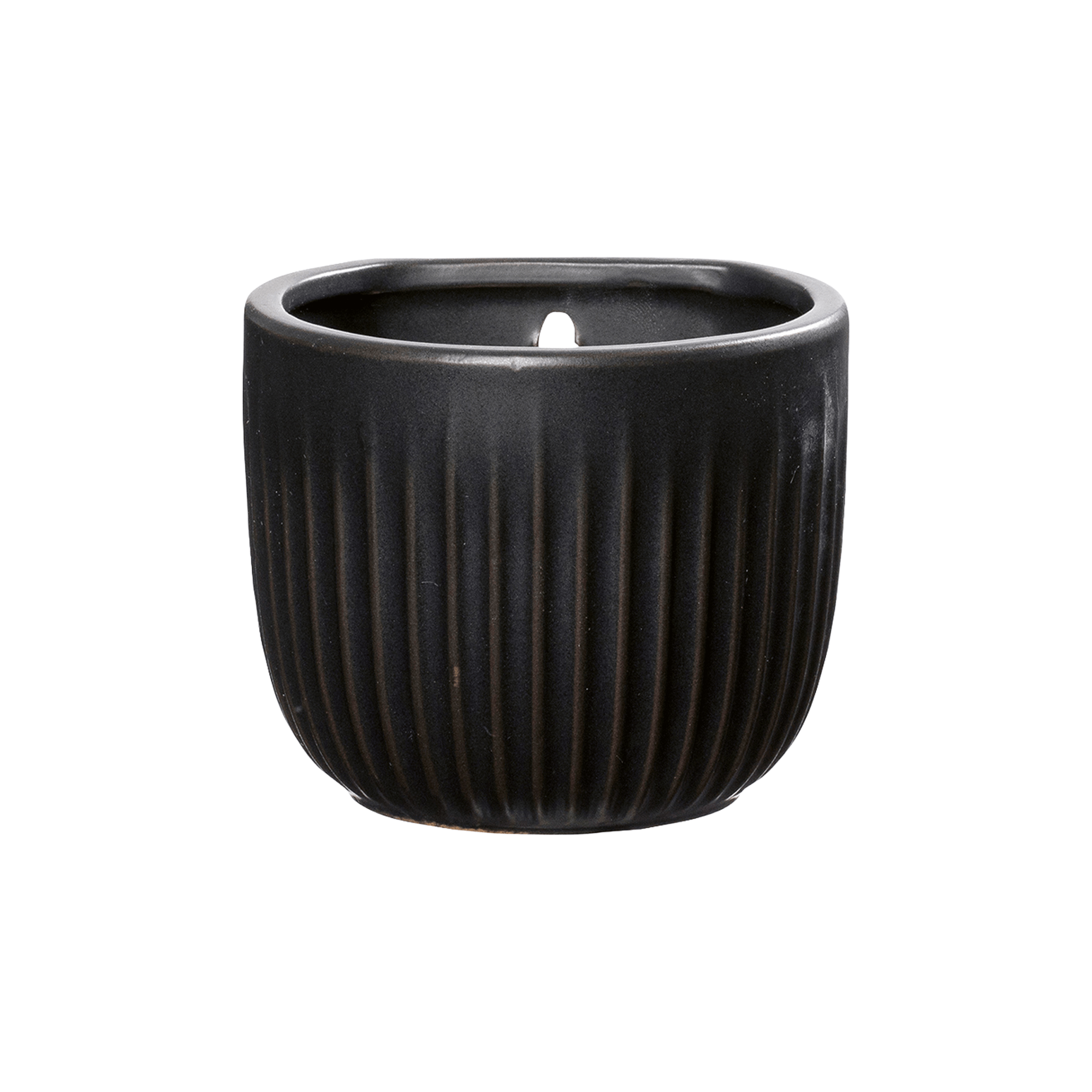 Billede af Væg urtepotte, lille, mat sort keramik