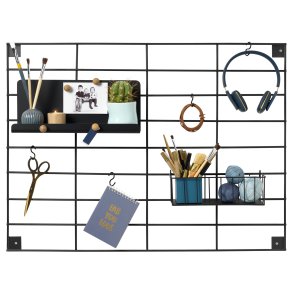 60 x 80 cm. Metal Wall Grid, Black