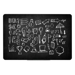 57 x 45 cm. Frameless, black chalkboard