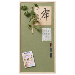 100 x 50 cm. Green pin board with wooden frame