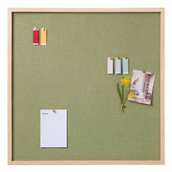 60 x 60 cm. Green pin board with wooden frame