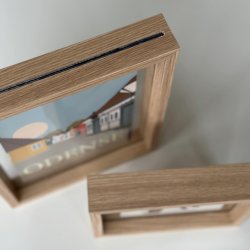 Double-sided photo frame, 10x15 cm, wood