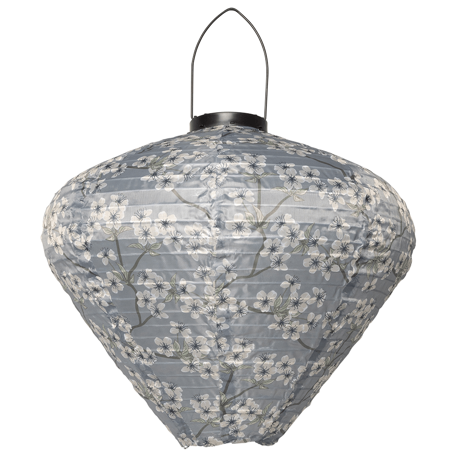 Solcelle Lanterne Pære Facon Blå Med Forårsgrene