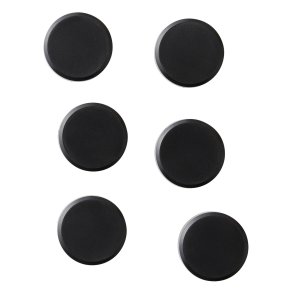 Whiteboard magneter, Sort, 6 stk