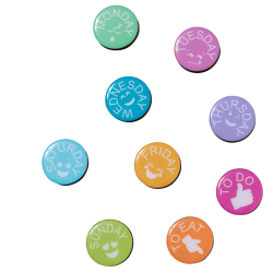 Rund, Wochentagsmagnete, Stark