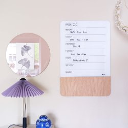 40 x 60 cm. Glass/Oak veneer Magnetik week planner English
