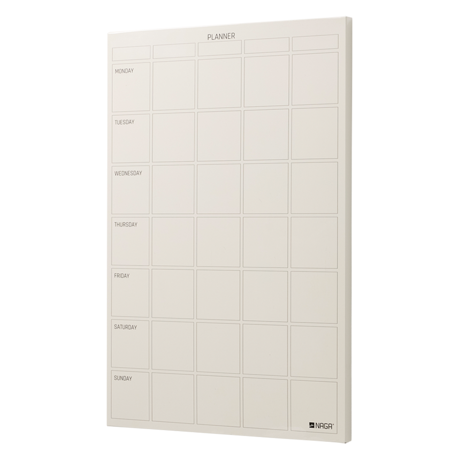 Magnetisk Stål ugetavle 40 x 60 cm. Beige Engelsk