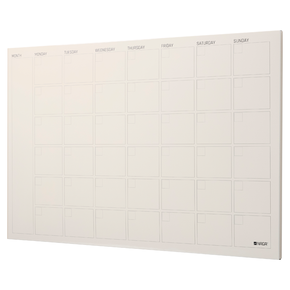 Magnetisk Stål månedstavle 90 x 60 cm. Beige Engelsk