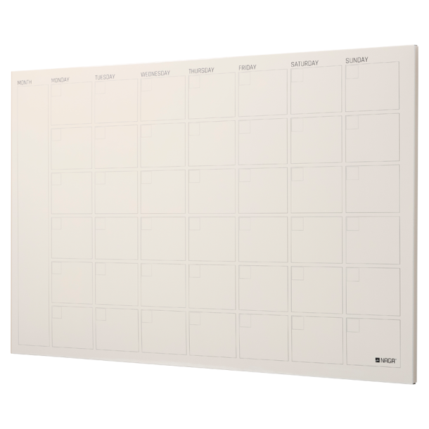 Magnetisk Stl mnedstavle 90 x 60 cm. Beige Engelsk