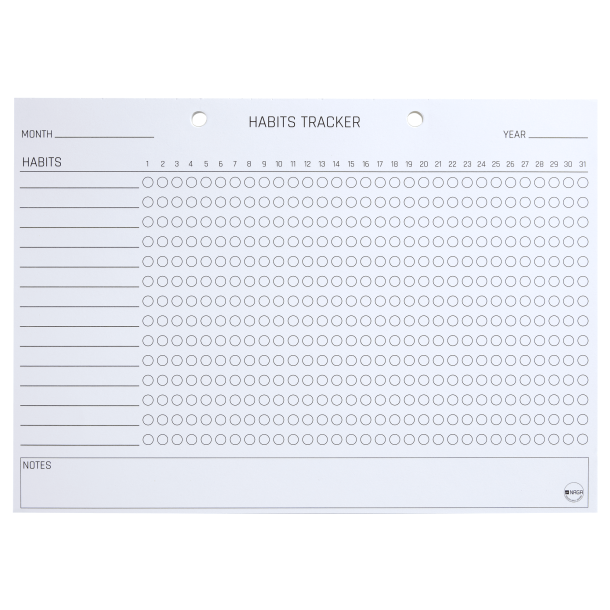 A4 Planning pad, Habit tracker, English