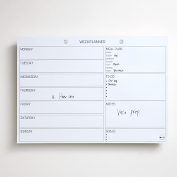 A4 Planning pad, Weekly planner with notes, English