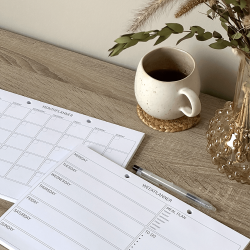 A4 Planning pad, Weekly planner with notes, English