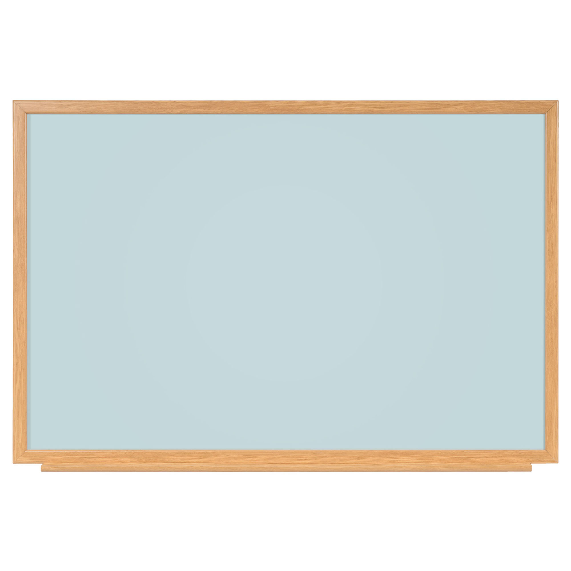 Whiteboard med MDF-ramme i egetræslook, Lyseblå, 120 x 90 cm