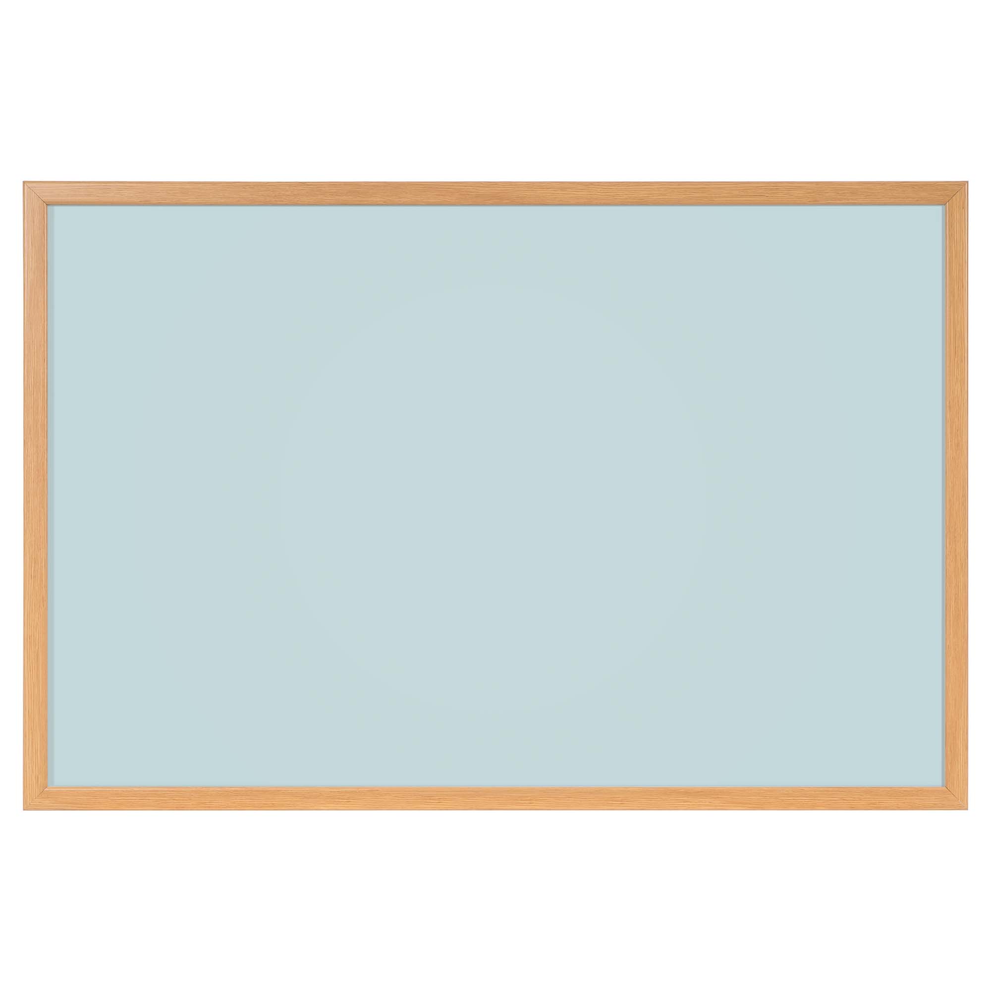 Whiteboard med MDF-ramme i egetræslook, Lyseblå, 120 x 90 cm