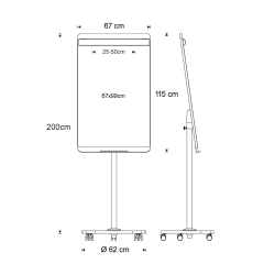 Rocada Natur mobil flipchart whiteboard