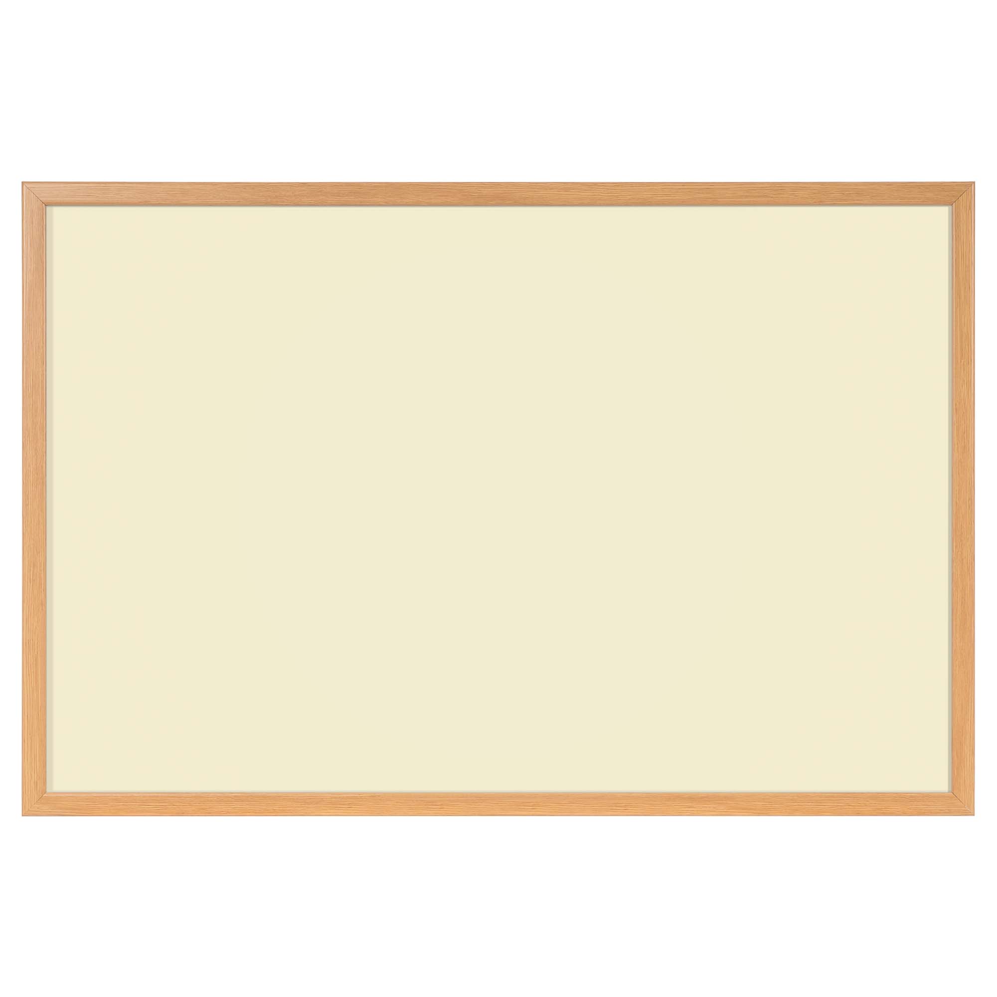 Whiteboard med MDF-ramme i egetræslook, Gul, 120 x 90 cm