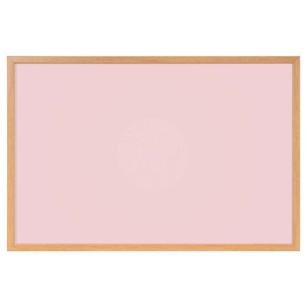 Whiteboard med MDF-ramme i egetr�slook, Lyser�d, 120 x 90 cm