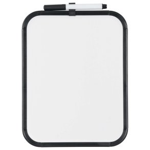 Mini whiteboardtavla med svart ram 21,6 x 27,9 cm
