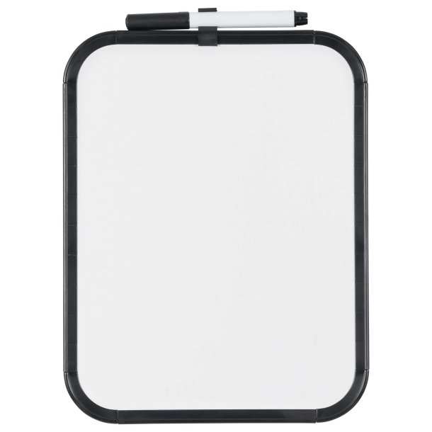 Mini whiteboardtavla med svart ram 21,6 x 27,9 cm