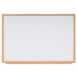 Whiteboard med MDF-ramme i egetr�slook, Hvid, 120 x 90 cm
