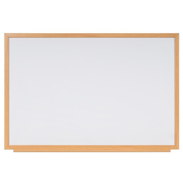 Whiteboard med MDF-ramme i egetr�slook, Hvid, 120 x 90 cm