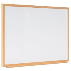 Whiteboard med MDF-ramme i egetr�slook, Hvid, 120 x 90 cm