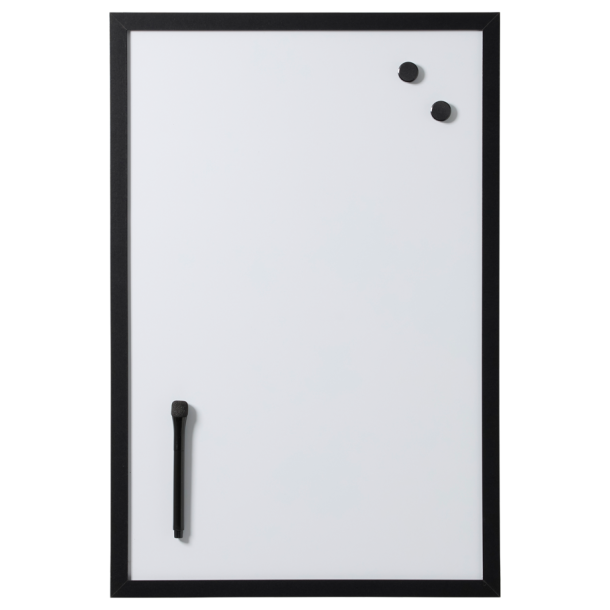 60 x 40 cm. Whiteboard with black frame