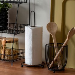 Paper towel holder, black metal