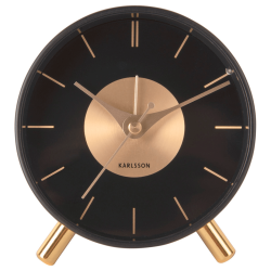 Karlsson Alarm Clock, Black Brass