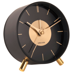Karlsson Alarm Clock, Black Brass