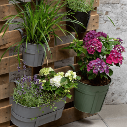 Balcony Pot in Matte Grey Metal